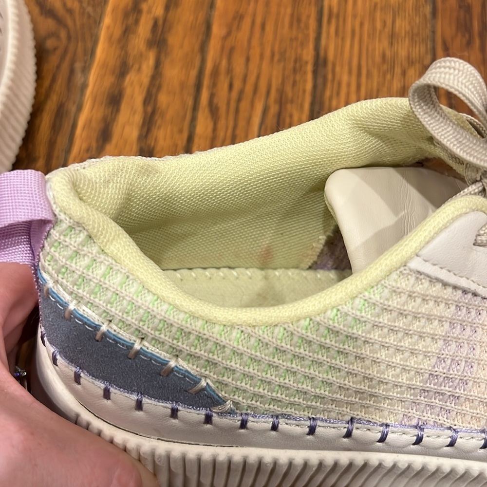 Nicole Miller New York Brita Woven Rainbow Pastel Platform Sneakers - Picture 9 of 10